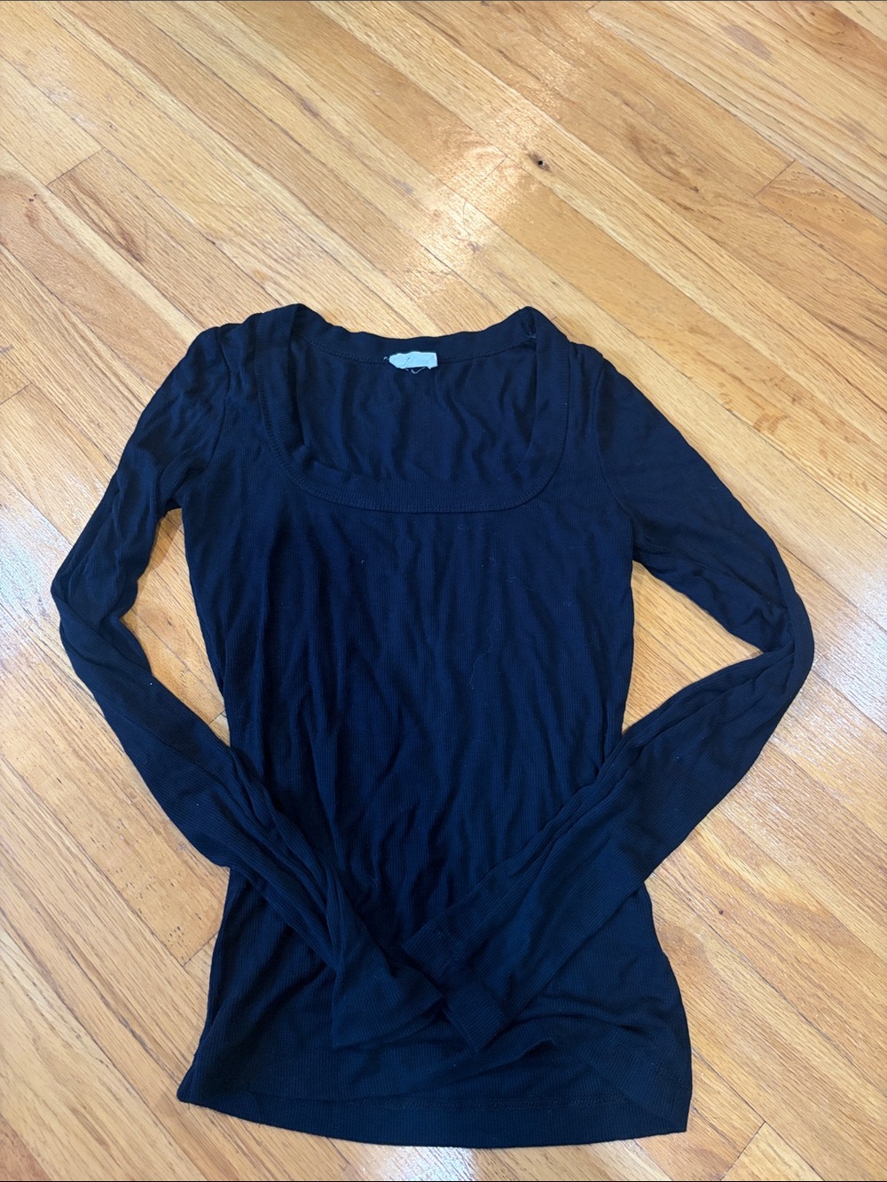 Cotton On Black Long Sleeve Scoop Neck Tee Size Small